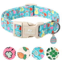 Collar MR.CHUBBYFACE con patrón de huevos para Pascua.