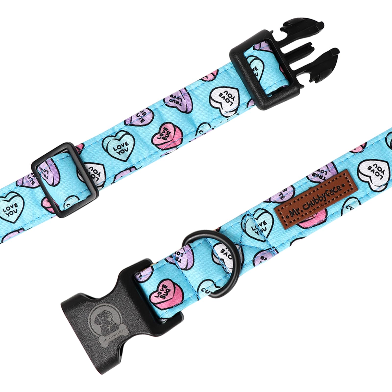 MR.CHUBBYFACE collar con ajuste de rueda, se adapta al cuello con comodidad.