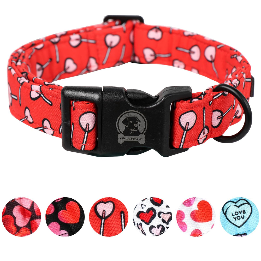 MR.CHUBBYFACE collar perro corazón rojo: diseño tierno y cómodo para paseos