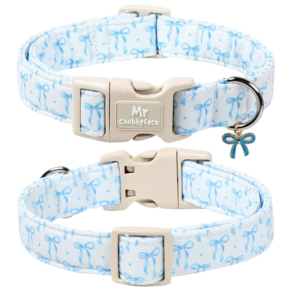 MR.CHUBBYFACE collar de algodón ajustable para perro, cómodo para paseos.