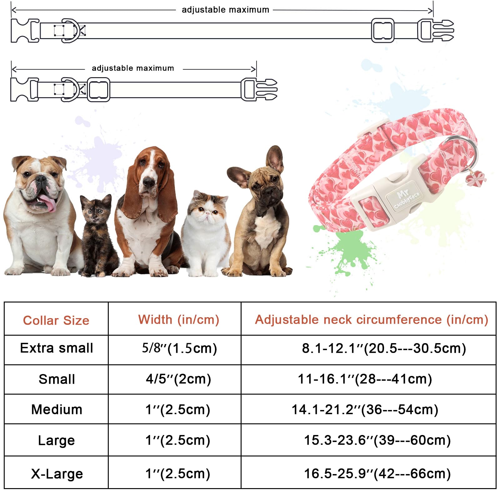 MR.CHUBBYFACE collar perro, ideal para eventos de San Valentín.