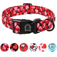MR.CHUBBYFACE collar perrito San Valentín con corazón rosa, cómodo para paseos
