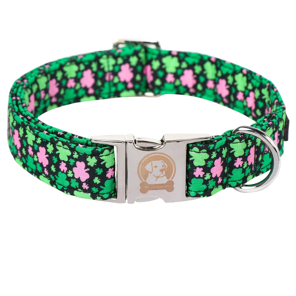 MR.CHUBBYFACE collar perro trébol verde ajustable para comodidad diaria