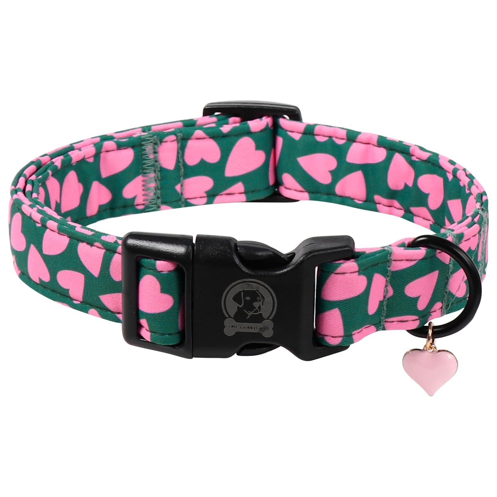 MR.CHUBBYFACE collar San Valentín con corazón rojo, ideal para fotos y eventos.