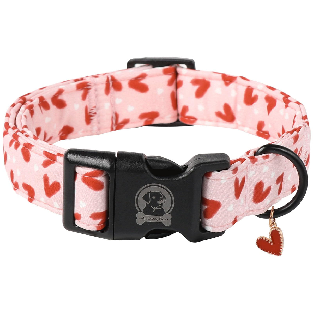 Mr.CHUBBYFACE collar valentines corazon rosa para paseos con estilo