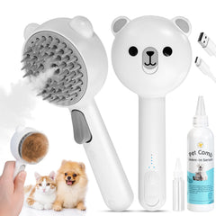 MRSDAYU cepillo de vapor 4 en 1 para mascotas, desenreda y cuida el pelaje.