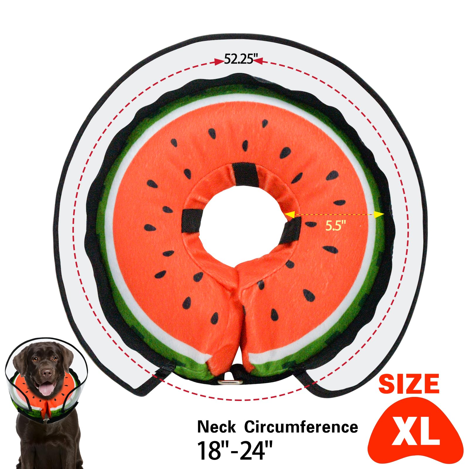 Collar inflable MRSOHRET en tallas grandes, cómodo y seguro para perros grandes.