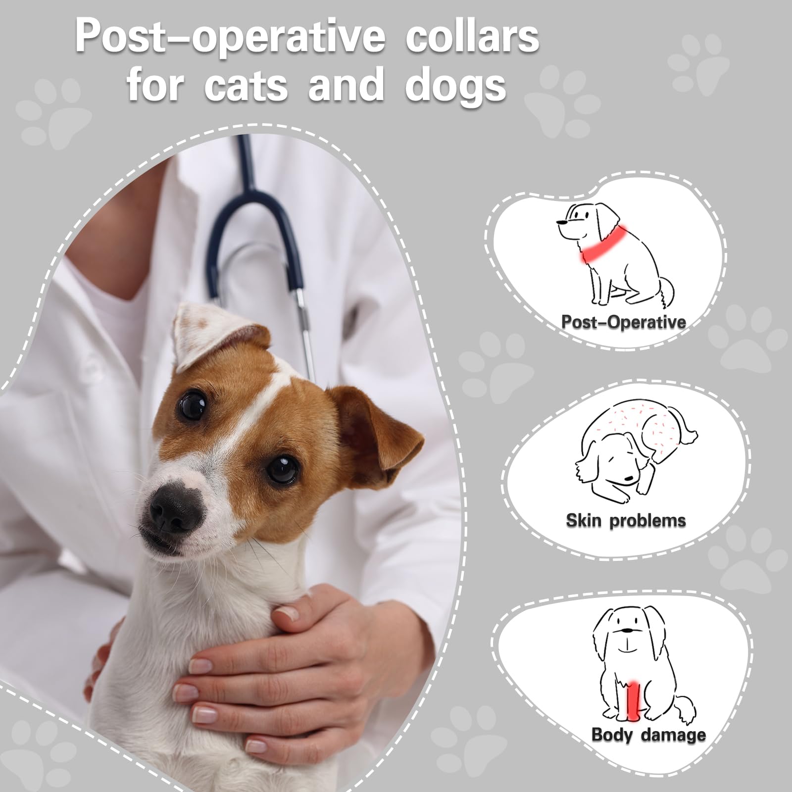 Material suave y transpirable que cuida la piel del perro durante la recuperación