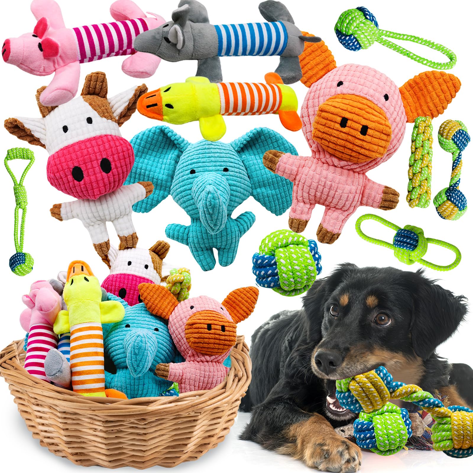 Juguete peluche sonoro de Mruq pet para perros pequeños, ideal para jugar y entrenar.