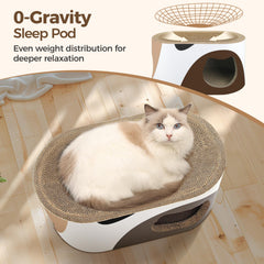 MSBC Big Cat Scratcher Lounge: diseño concavo superior para dormir cómodo.