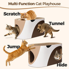 MSBC Big Cat Scratcher Lounge muestra interior amplio para varios gatos.