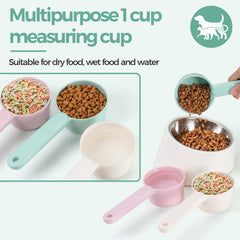 MSBC mango ergonómico largo facilita servir comida de mascotas sin esfuerzo.