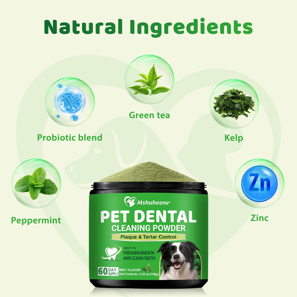 Frasco de polvo dental Mshuheene con dosificador para perros