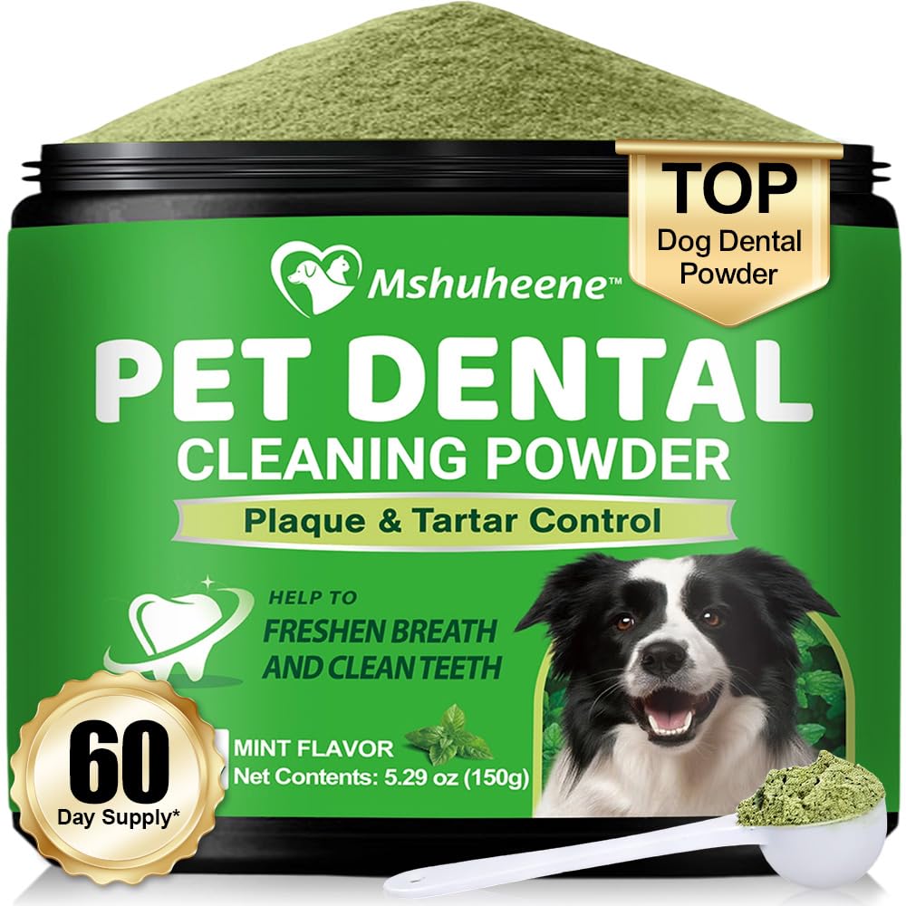 Mshuheene polvo dental para perros, mejora la boca fresca diariamente