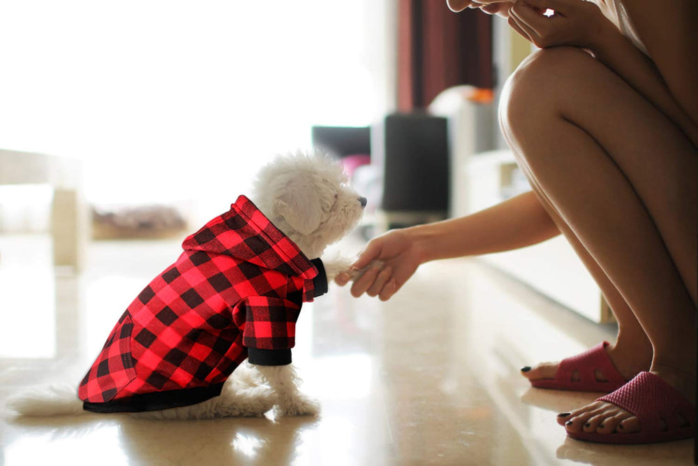 Mtliepte sudadera capucha plaid rojo, detalle de capucha