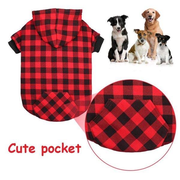 Mtliepte sudadera capucha plaid rojo, detalle de bolso práctico