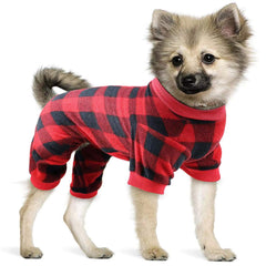 Mtliepte pijama para perro con cuadros buffalo, ideal para fotos.