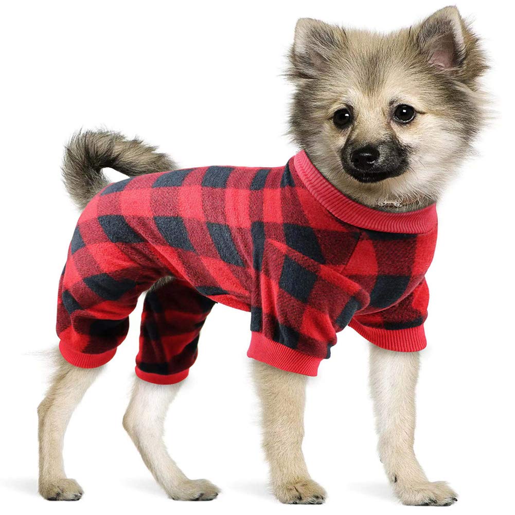 Mtliepte pijamas para perro con cuadros, ideal para fiestas y fotos.