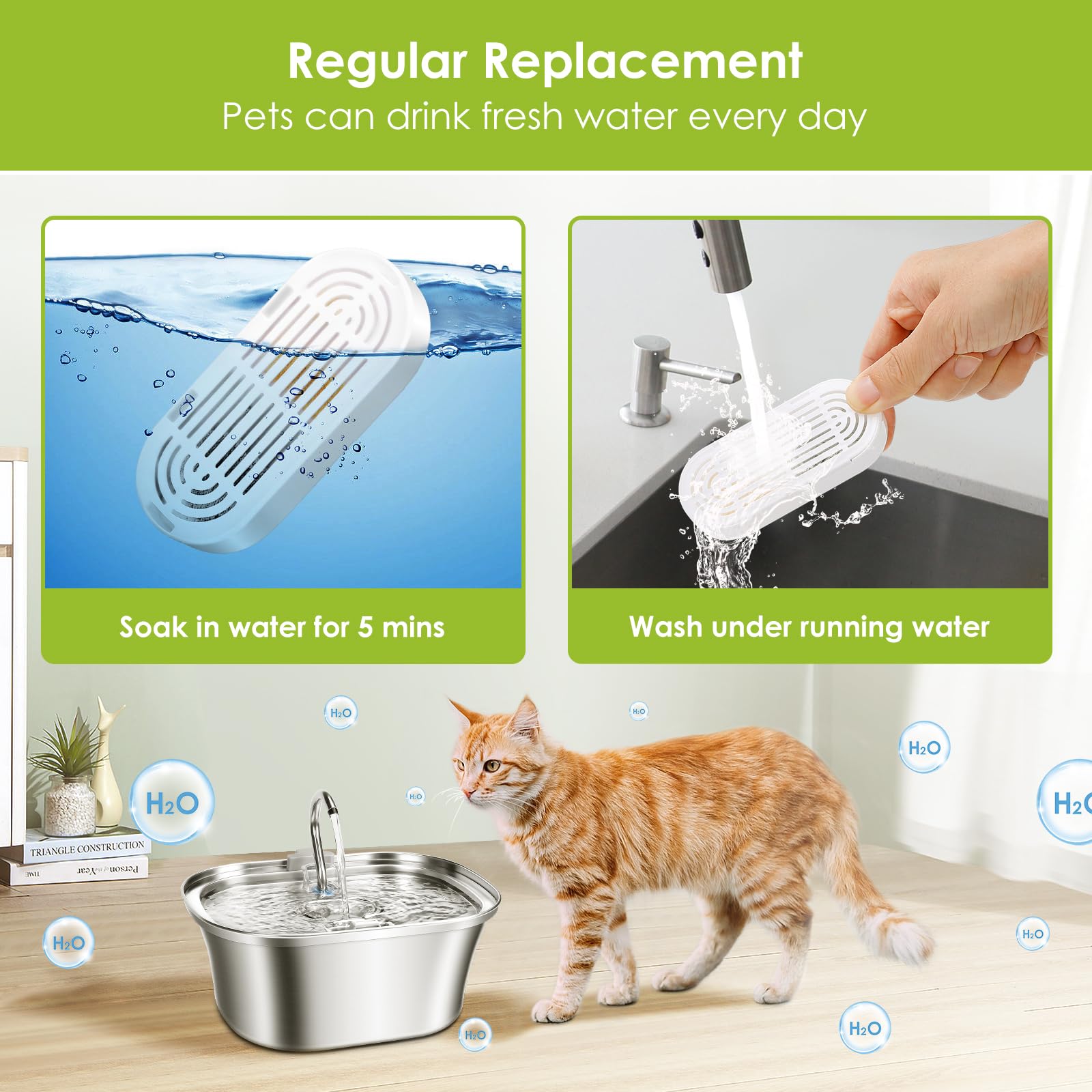 Agua fresca diaria para mascotas con filtros Mukkela
