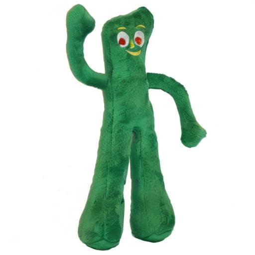 Multipet Gumby, juguete peluche lleno, ofrece chirrido y diversión para perros.