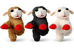 Multipet Lamb Chop 6in vista frontal: peluche suave con chirrido para perros pequeños