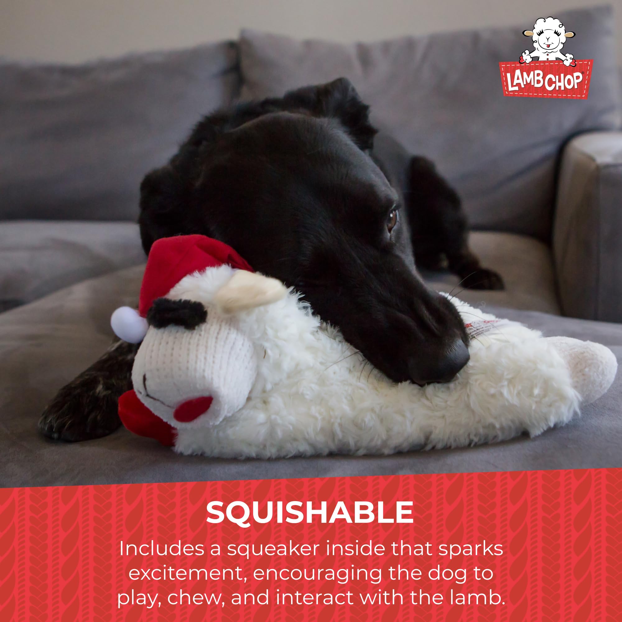 Multipet Lamb Chop crema, detalle de tela suave para acurrucarse.