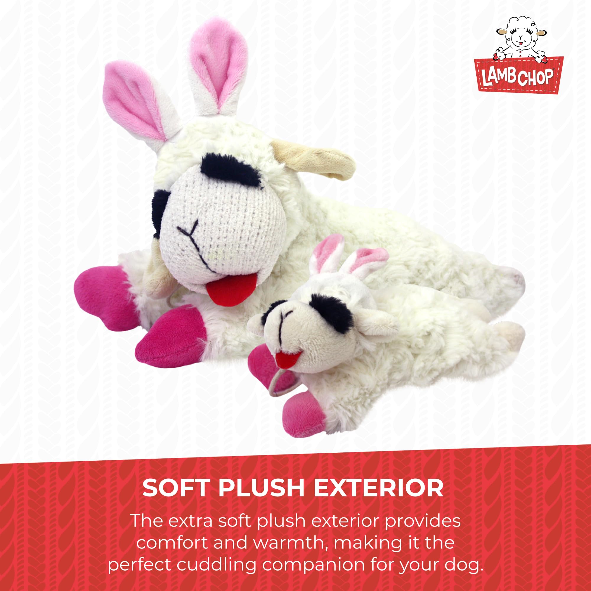 Multipet Lamb Chop forma de cordero clásica para juego suave.