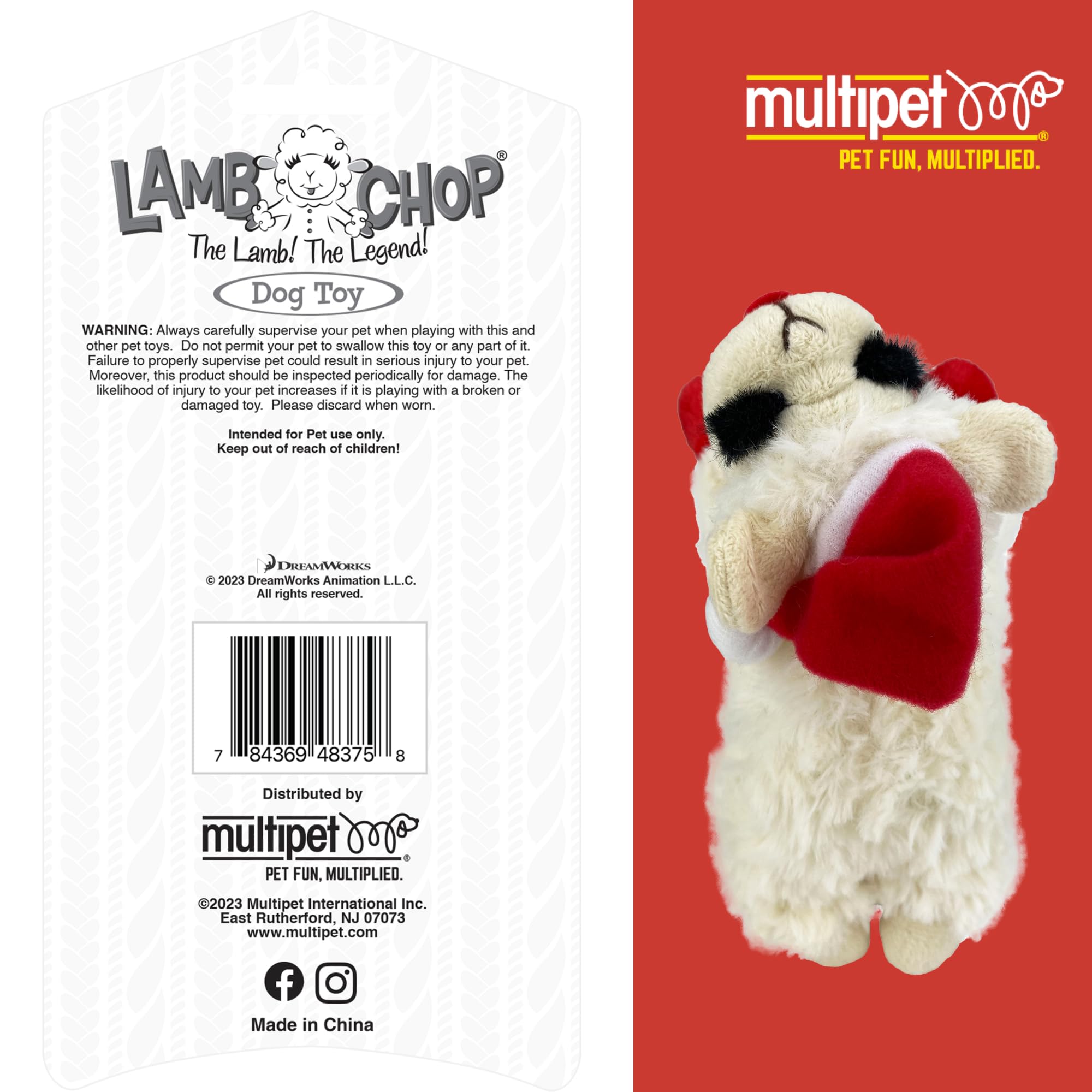 Multipet Lamb Chop de 6 pulgadas, perfecto para cachorros y perros pequeños.