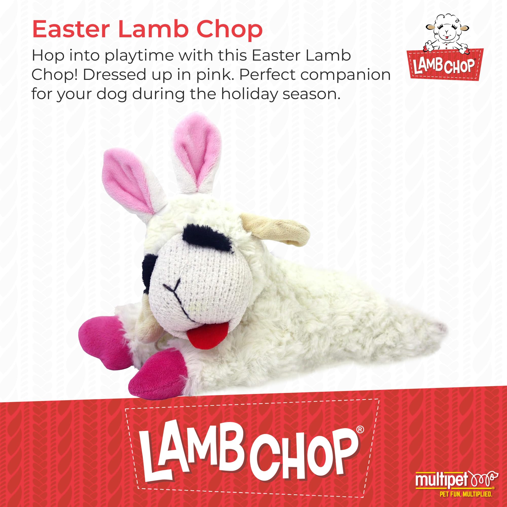 Multipet Lamb Chop peluche suave, perfecto para mimos diarios.