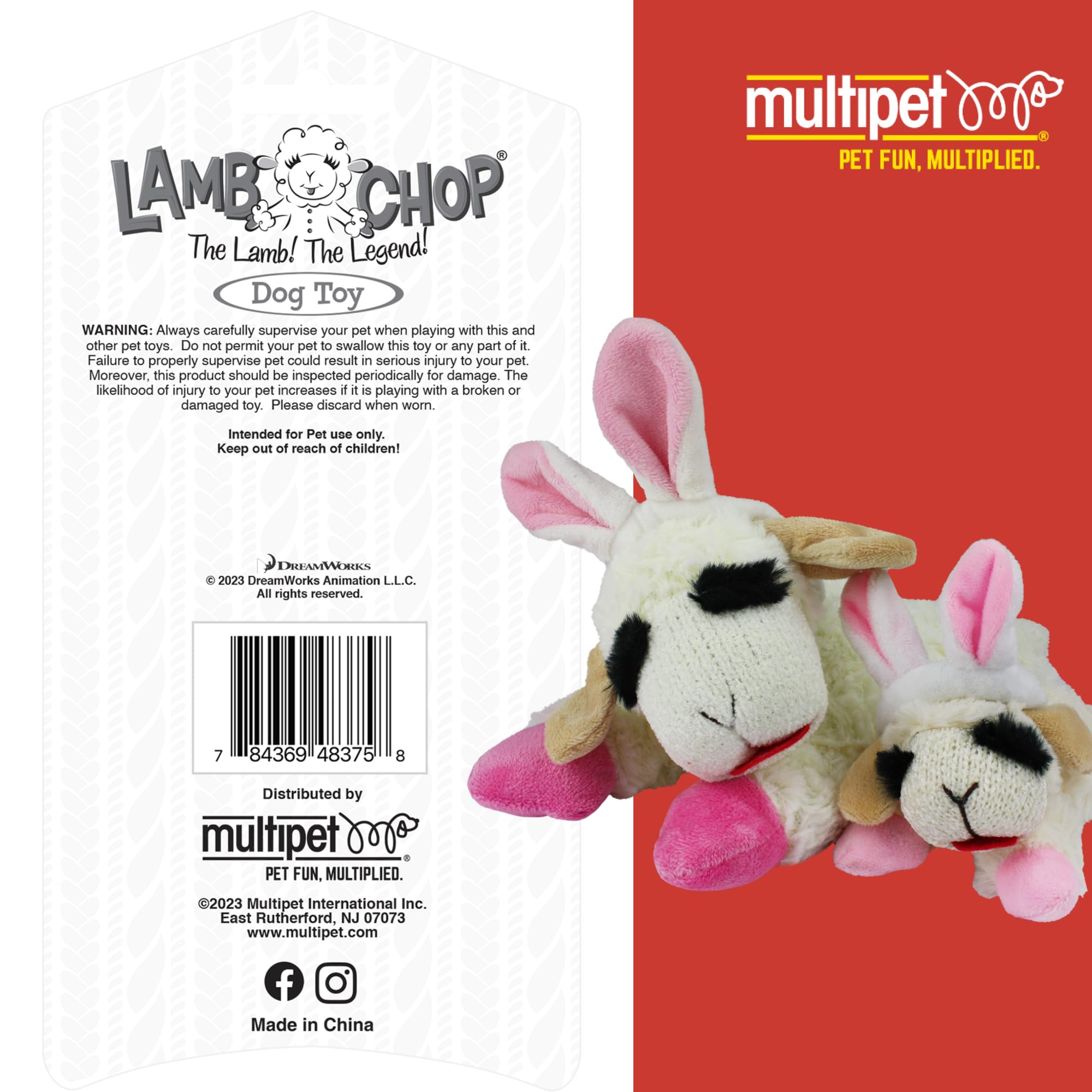 Multipet Lamb Chop tema de Pascua, juguete festivo para perros.