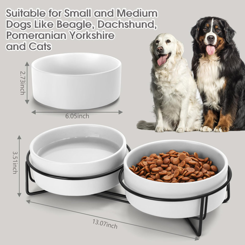 Cuenco cerámico de alimento MultiOutools para perros y gatos.