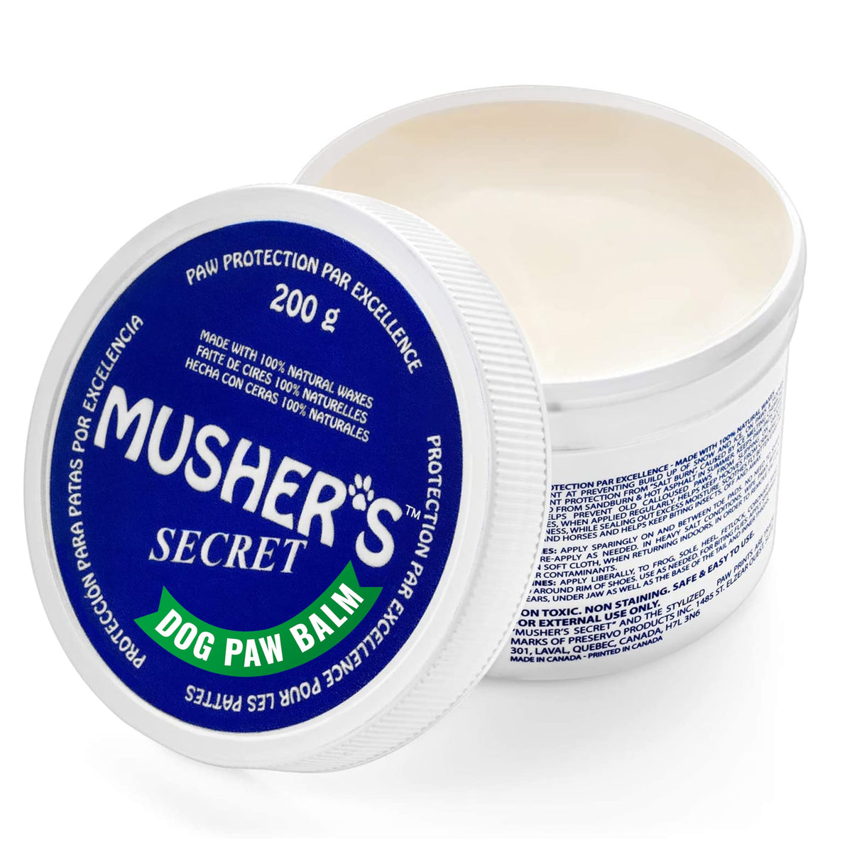 Musher's Secret envase de 200 g para el cuidado de las patas del perro