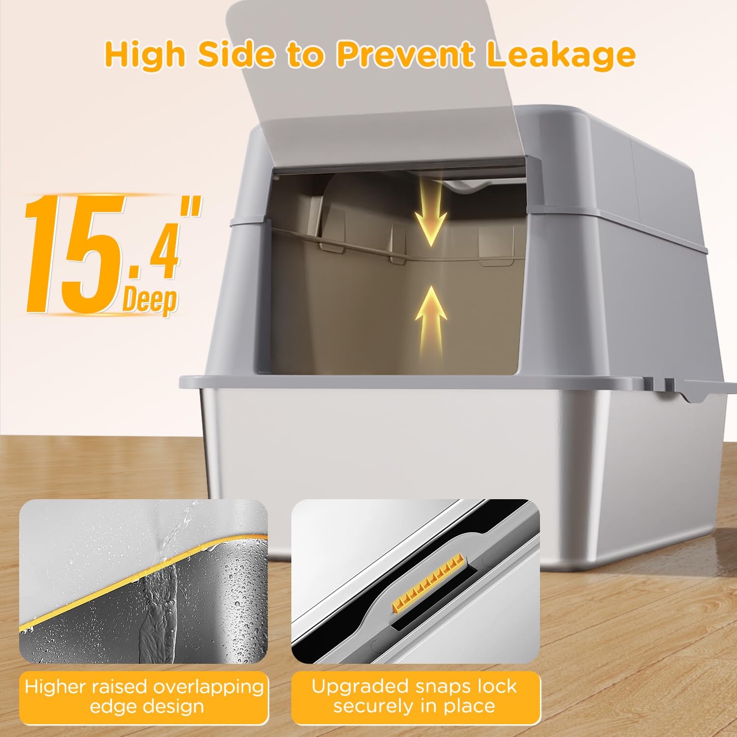 Mutrelenx: caja-arena metallica 38l, ideal para gatos grandes y uso continuo.