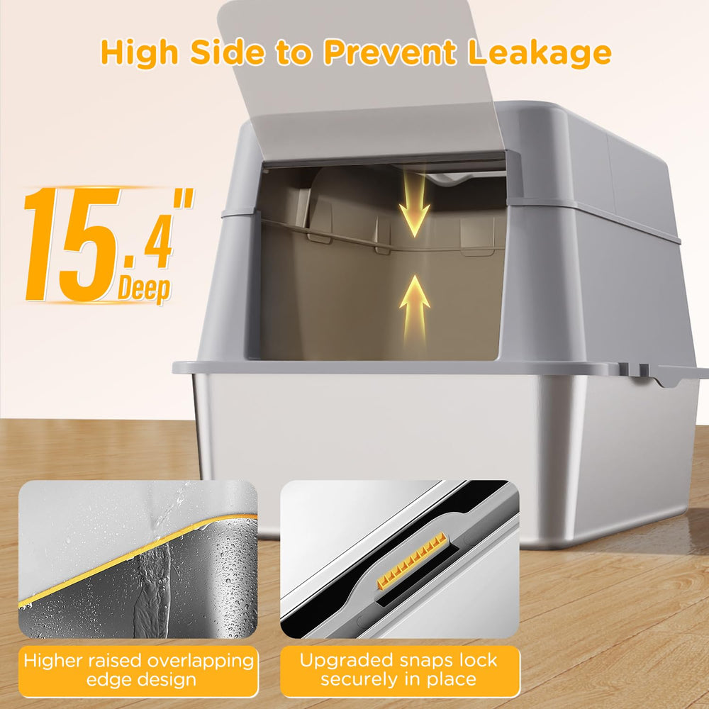 Mutrelenx: caja-arena metallica 38l, ideal para gatos grandes y uso continuo.