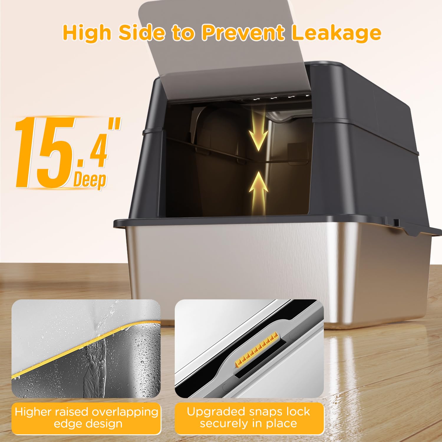 Mutrelenx caja XL 38L ideal para hogares con varios gatos y limpieza sencilla.