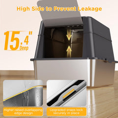 Mutrelenx caja XL 38L ideal para hogares con varios gatos y limpieza sencilla.