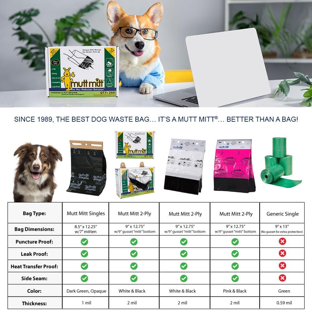 Mutt Mitt material-plastico-resistente: uso diario y exterior con confianza