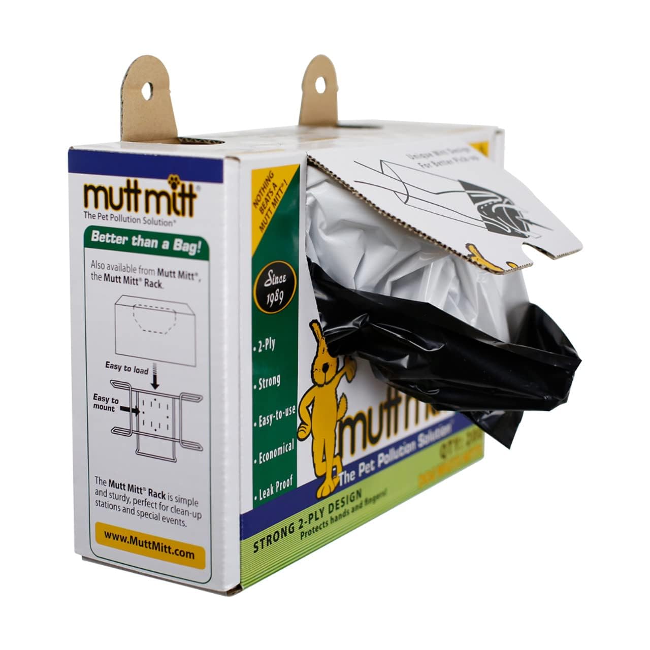 Mutt Mitt, bolsas resistentes hasta 10 libras para uso exigente.
