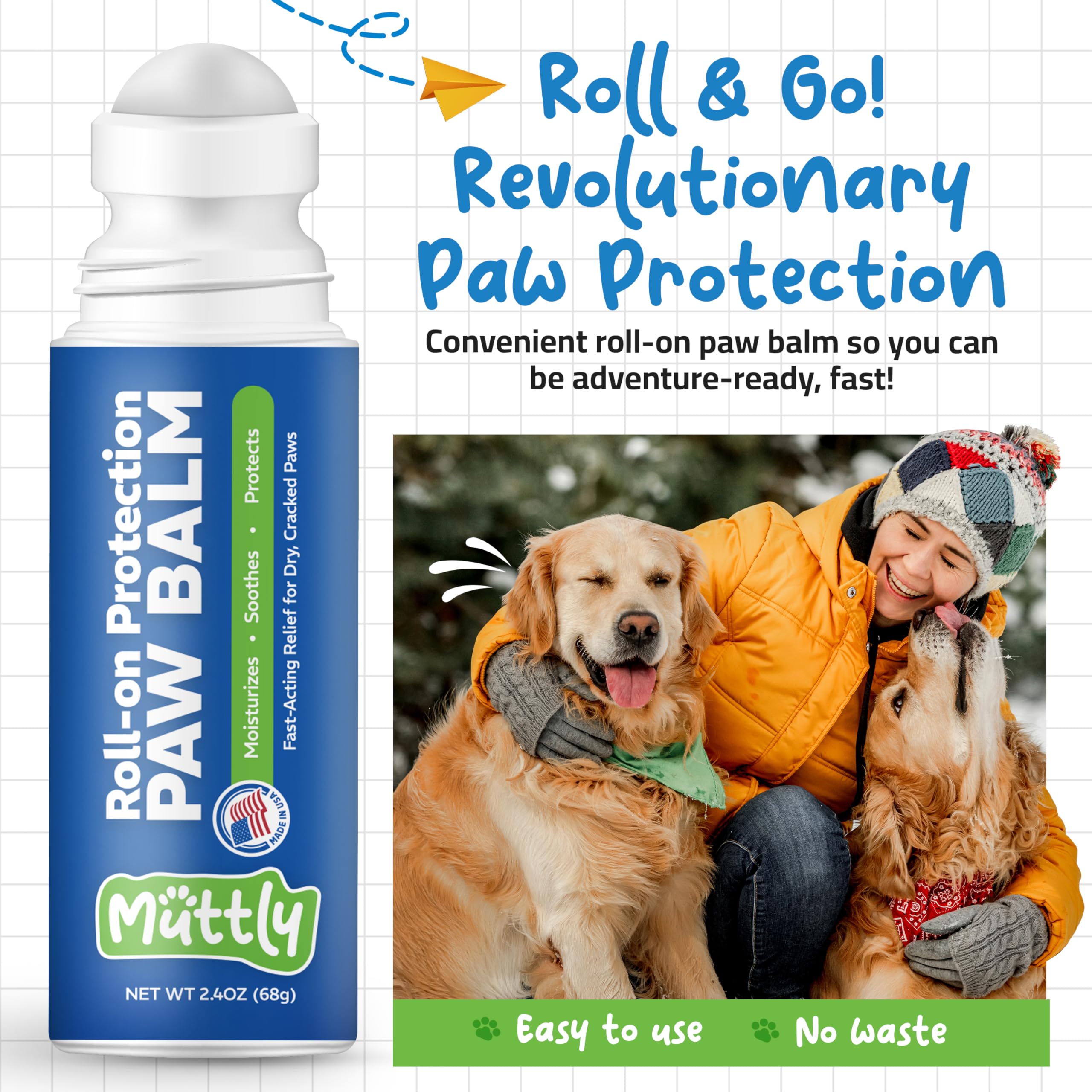 Muttly textura suave y fórmula con absorción rápida.