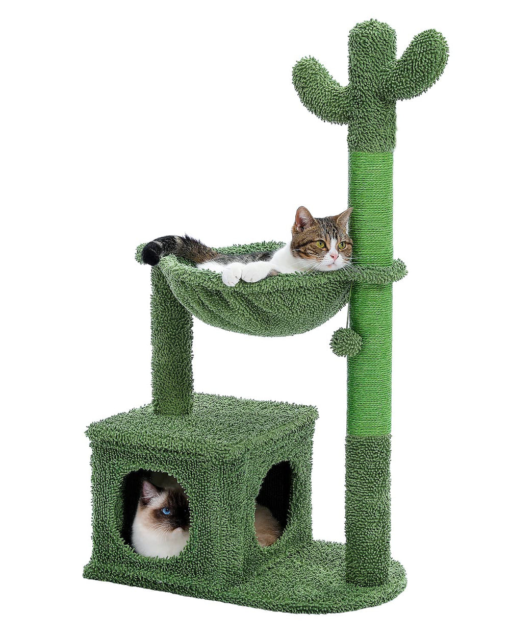 MUTTROS Árbol cactus para gatos 4 en 1: poste sisal y áreas de juego.