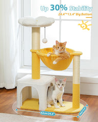 MUTTROS condominio-gato-blanco, refugio cómodo para esconderse.