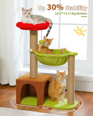 MUTTROS Flower Cat Tree: base espaciosa que ofrece mayor estabilidad.