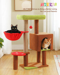 MUTTROS percha grande verde para gatos, estira y vigila desde arriba.