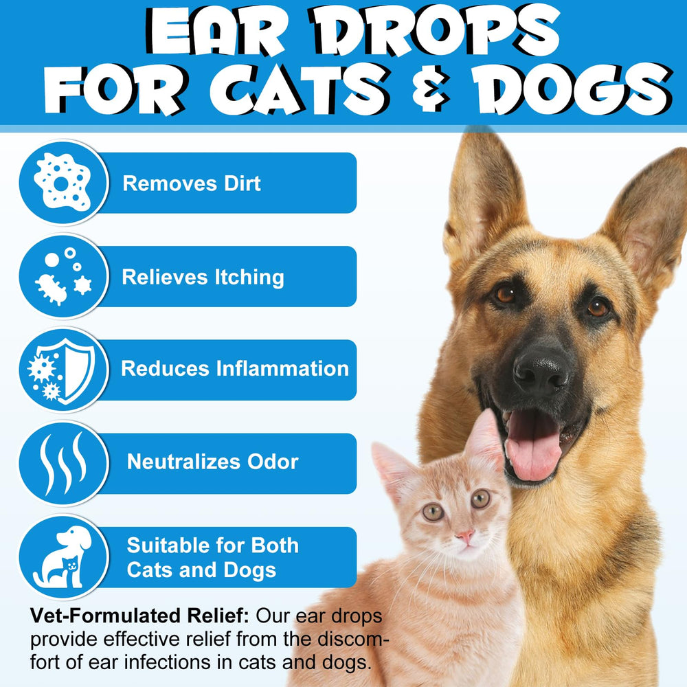 Solución de limpieza de oídos para perros y gatos con aroma ligero.