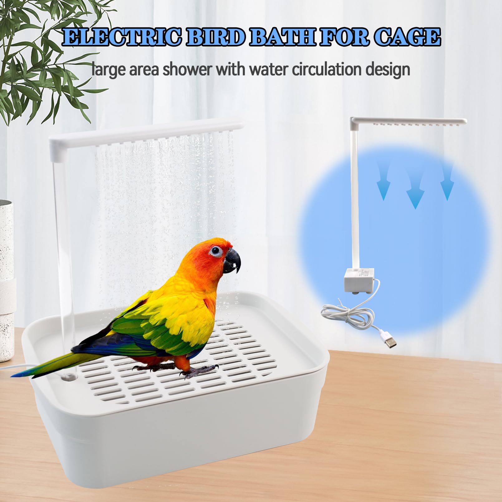 MUYG sistema de circulación de agua para aves, baño interior suave.
