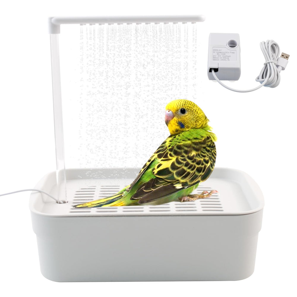 MUYG ducha automática con bomba para aves, baño cómodo en jaula.