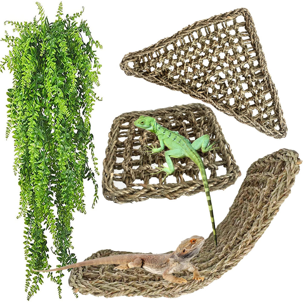 MUYG hamaca reptil rectangular grande, ideal para trepar y descansar en el terrario.