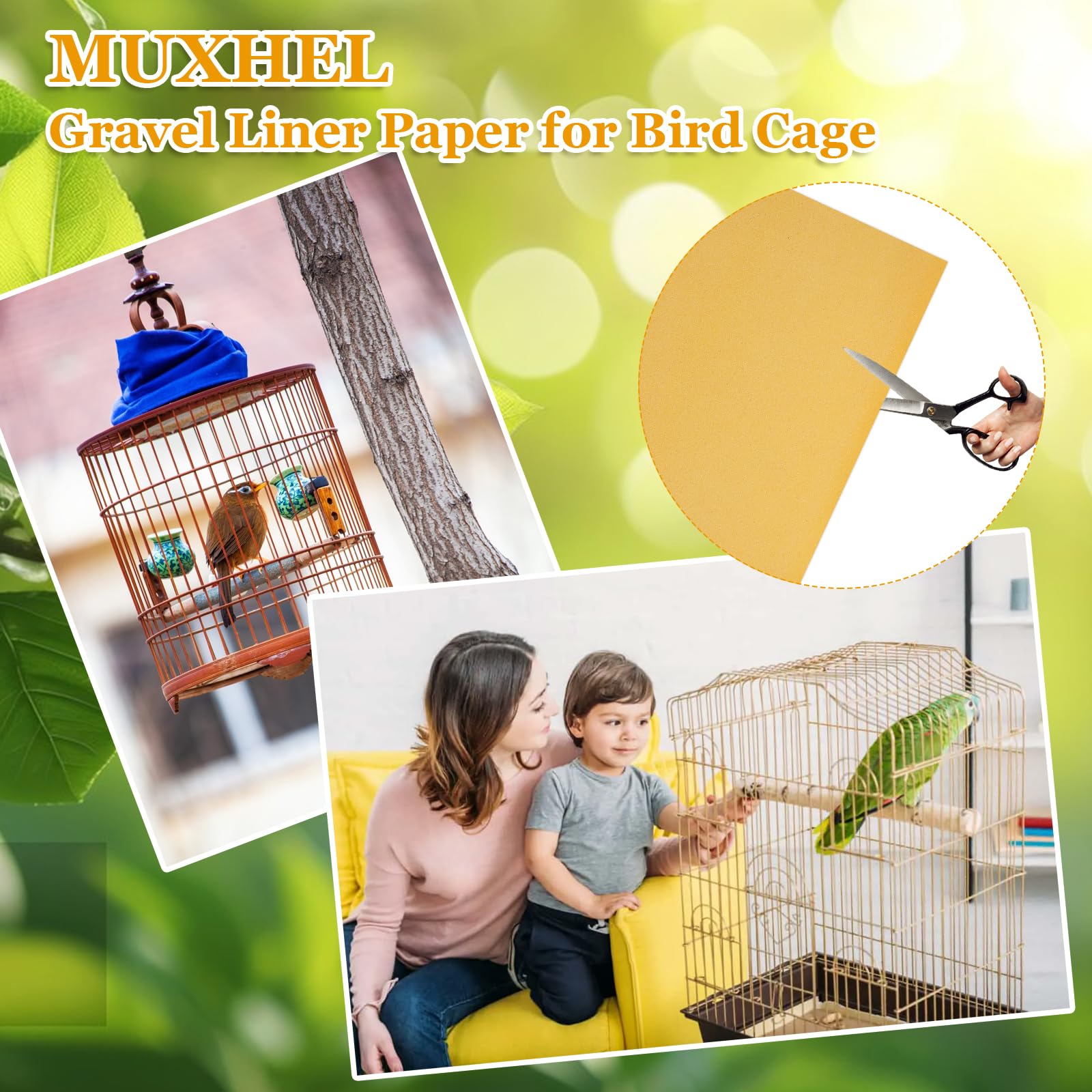 Muxhel materia natural grava aves 11x17, material seguro.