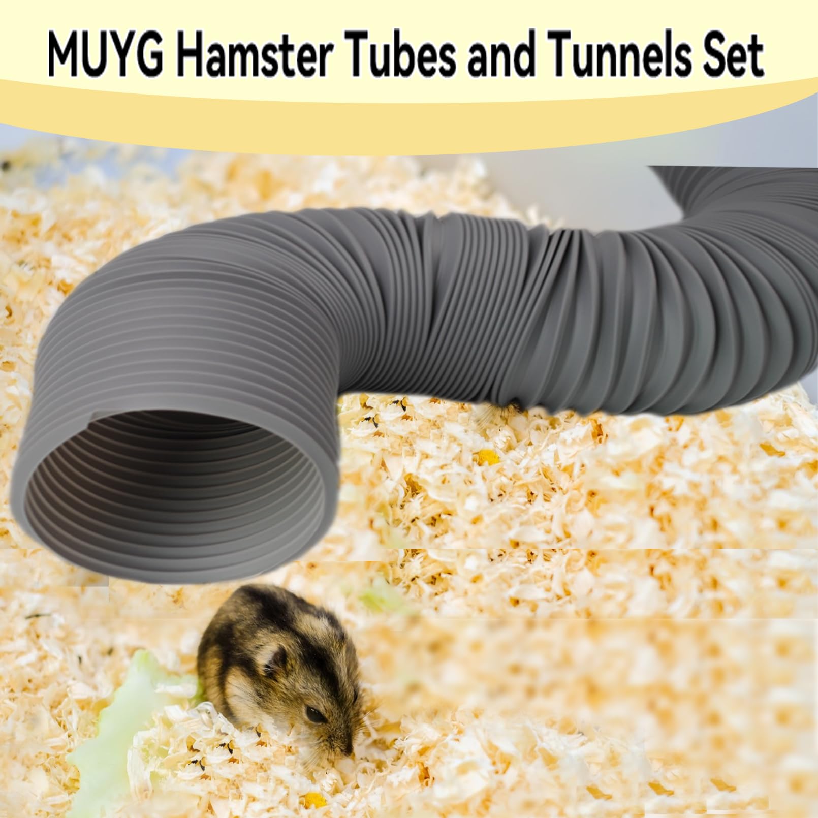MUYG accesorio túnel hámster doblable para rincones de jaula