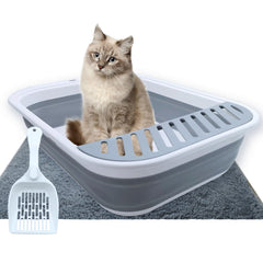 MUYG caja de arena plegable abierta, ideal para gatos y uso diario